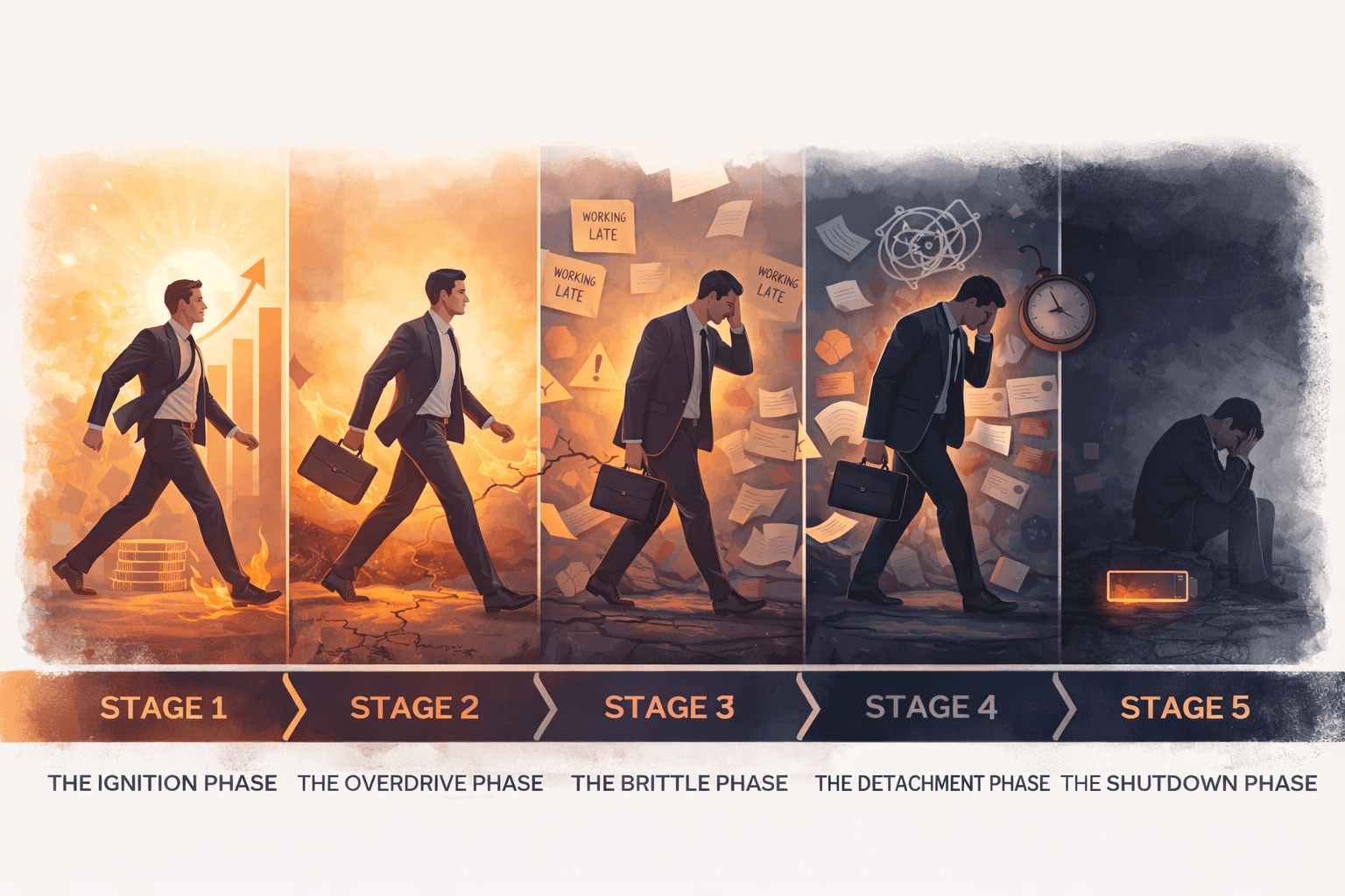 The Stages of Burnout in High Achievers