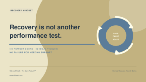 Burnout recovery should not be a performance test